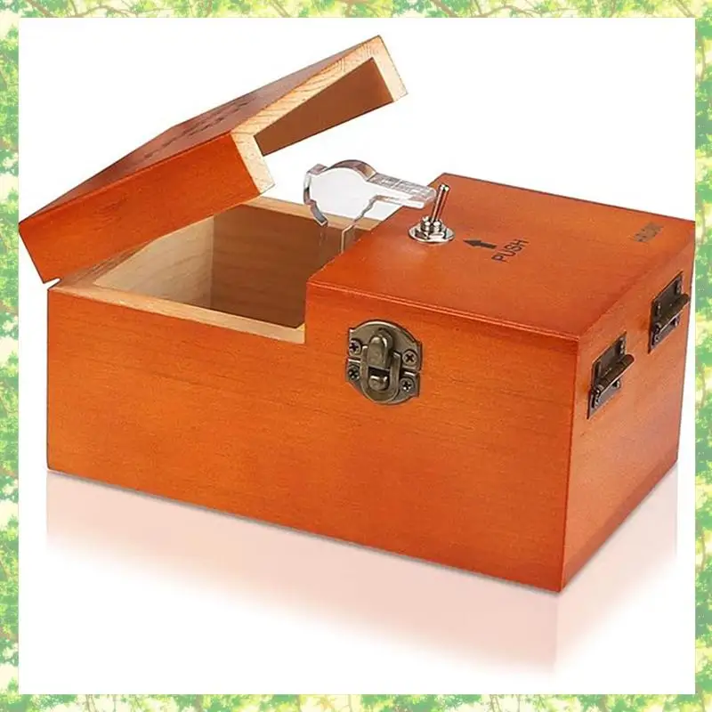Eco-Friendly-2X Een nutloze doos met verrassingen Houten nutloze doos Volledig gemonteerd voor volwassenen en kinderen Donkere houtkleur