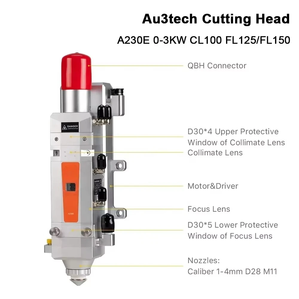 Au3tech A230e 3kw Electric Focus Cutting Head Automatic for CNC Metal Cutting Machine