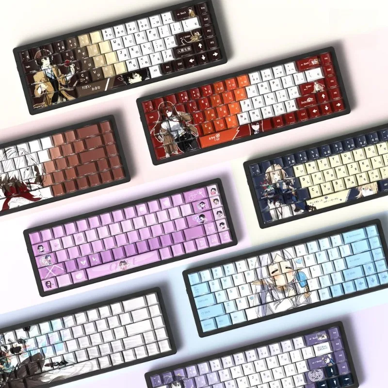 

Клавишные колпачки с изображением персонажей аниме Frieren и Токисаки Куруми, оригинальные, гравированные, прозрачные, для механических клавиатур с магнитными переключателями.