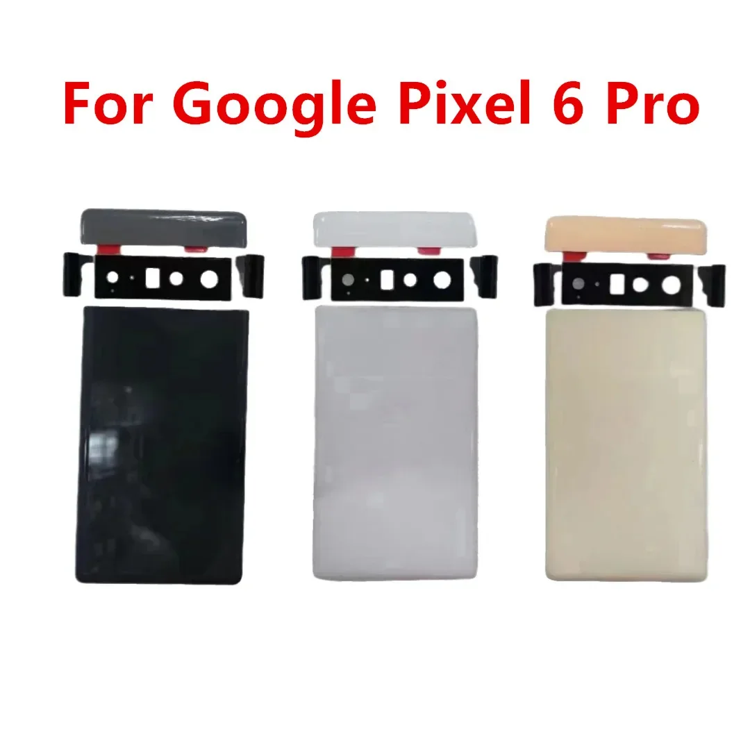 Pixel6Pro Back Cover For Google Pixel 6 Pro 6Pro Housing Rear Battery Door Repair Replacement Case + Camera Lens