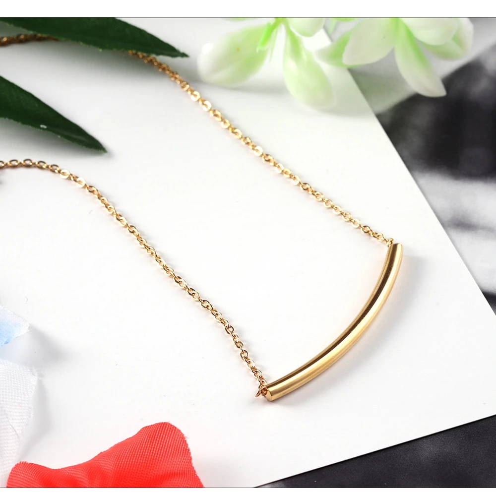 Copper Curved Tube Connector Long Tube Charm Beads Connector 10pcs/lot For DIY Jewelry Making Bracelets Necklace image 2