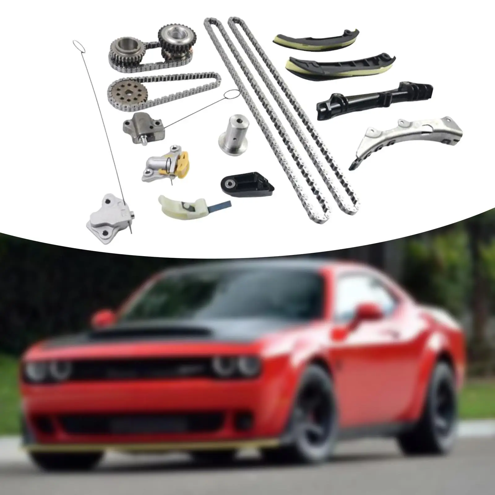 

Engine Timing Chain Kit Compatible Replacement Easy to Install 6509253AA Accessories Metal for Dodge Journey 3.6L 2011-2014