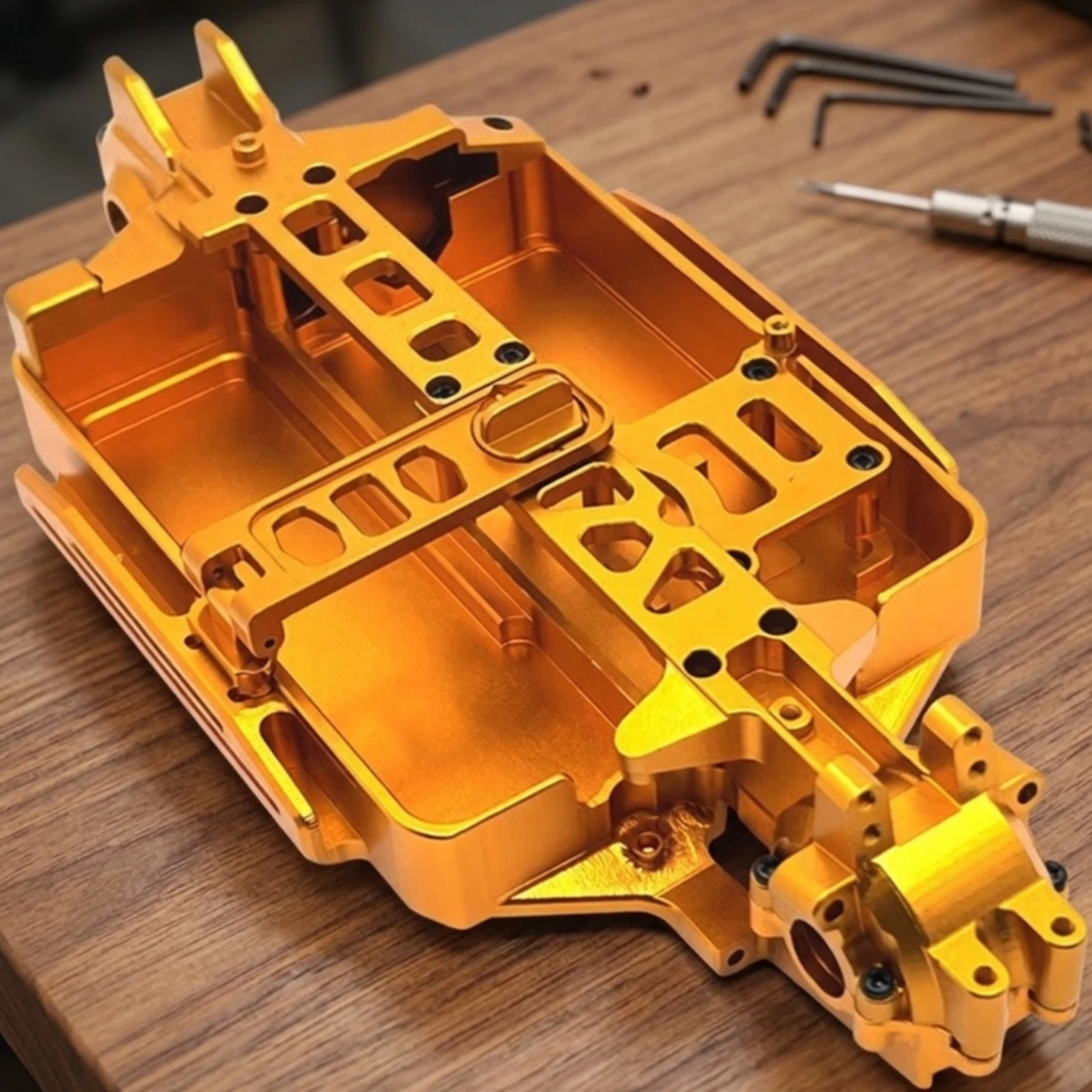 RC Car Chassis Assembly Direct-Fit RC Car Chassis Part Sturdy Anodized for Hobbyists