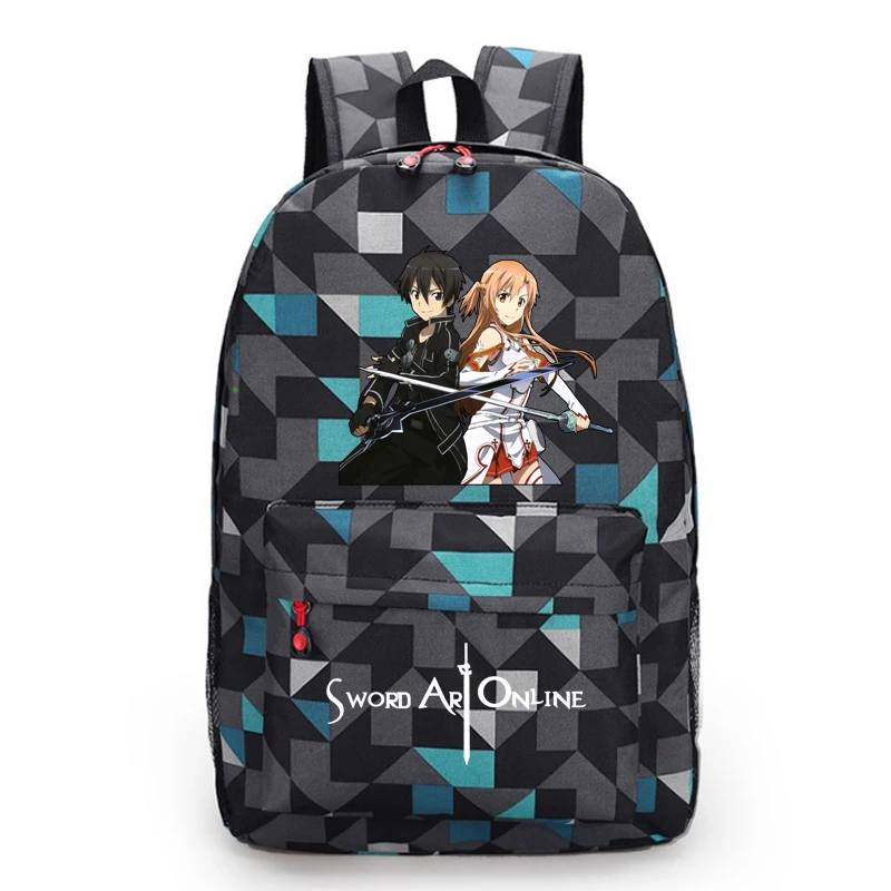 Anime espada arte on-line menino menina crianças sacos de livro grande capacidade adolescentes mochilas das mulheres dos homens portátil mochila viagem