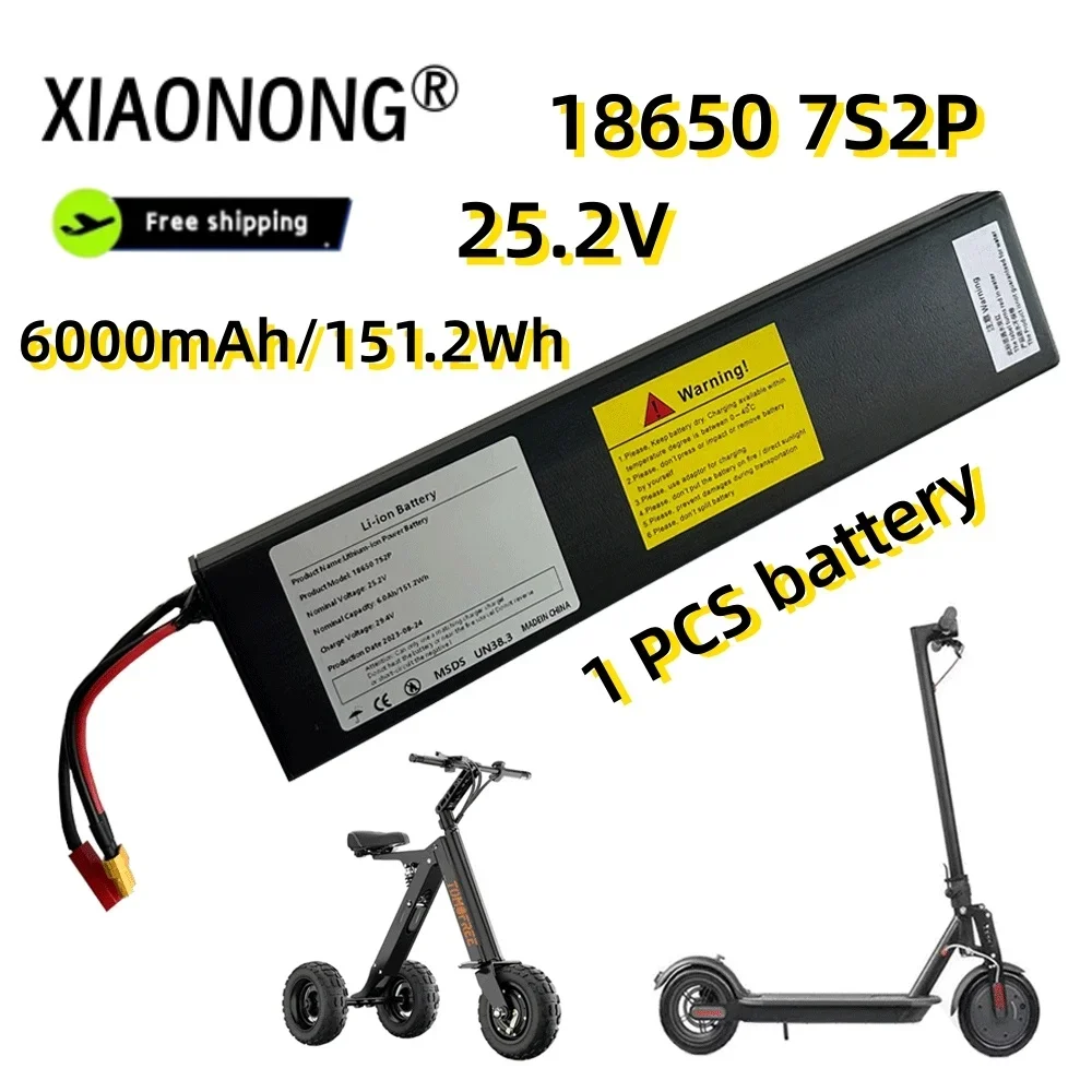 

7S2P 25.2V 6000mAh 18650 li-ion Rechargeable Battery Pack For Electric Bicycle Moped Balancing Scooter+2A Charger