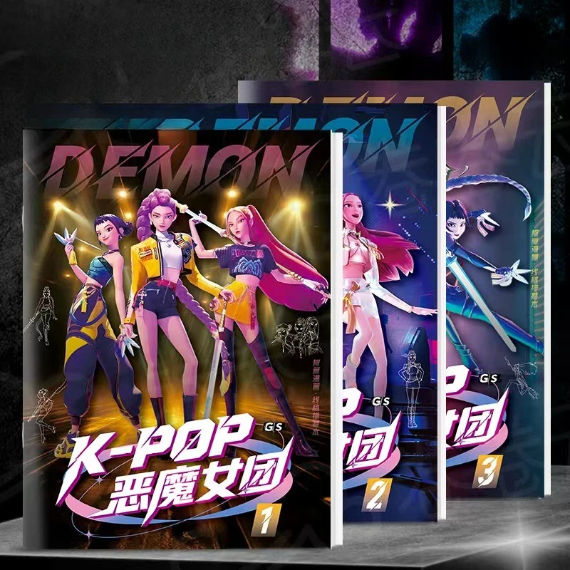 Kpop شيطان الصيادين تلوين كتاب أنيمي شخصية رومي ميرا زوي لطيف خط الرسم تتبع رسم نسخ كتاب صور هدايا الاطفال #6