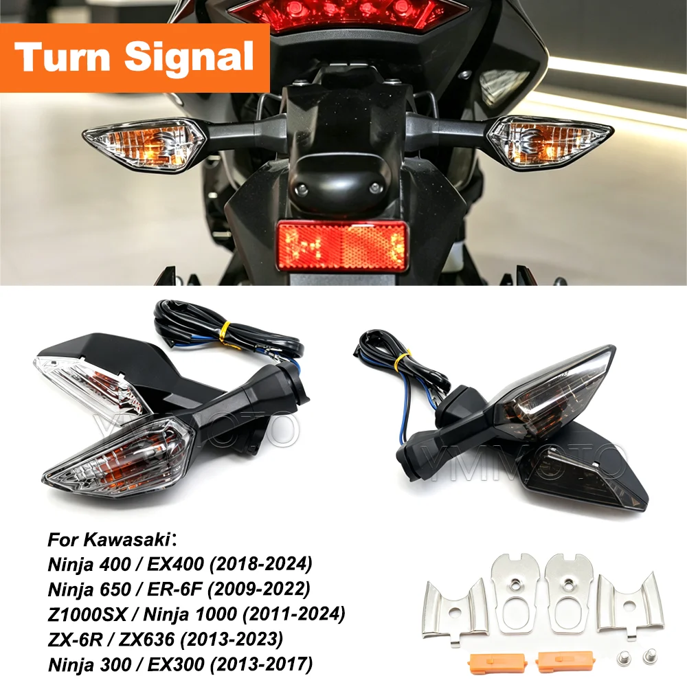 Motorcycle Rear Turn Signal Light Indicator For Kawasaki Ninja 400 650 Z1000SX ZX-6R ZX636 Ninja 300 250 500 400R Blinker Lamp