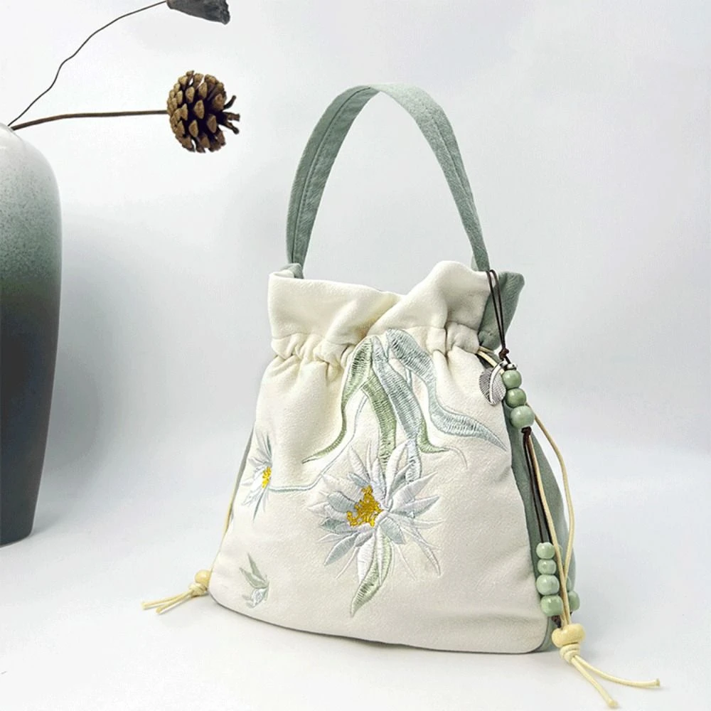 العرقية نمط التطريز الرباط حقيبة الحرير الساتان حقيبة كتف النمط الصيني حقيبة يد Hanfu اكسسوارات حقيبة التخزين #2