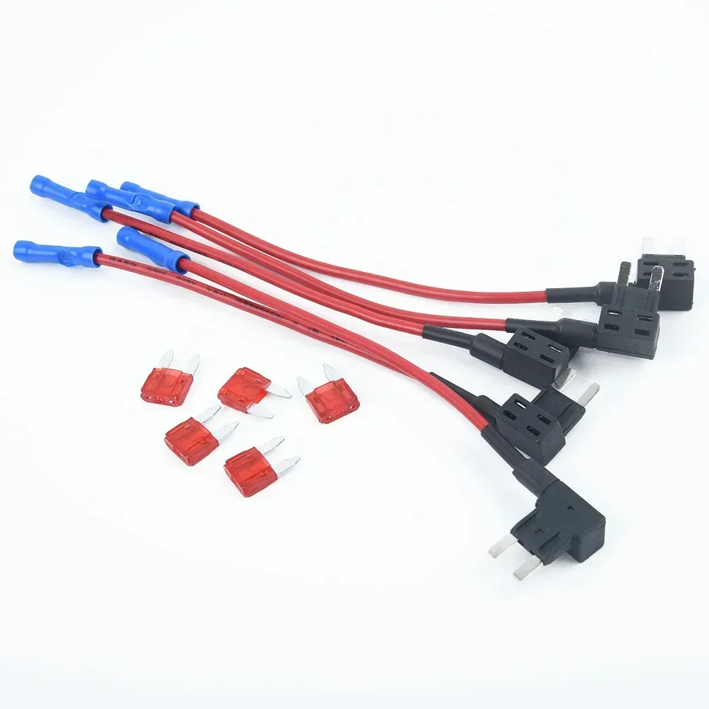 12V 5Pcs Add A Circuit Mini Blade Fuse Holder Standard  ATM APM Piggy Back Fuses Tap Car Fuse Box Fusible Alarm Accessories