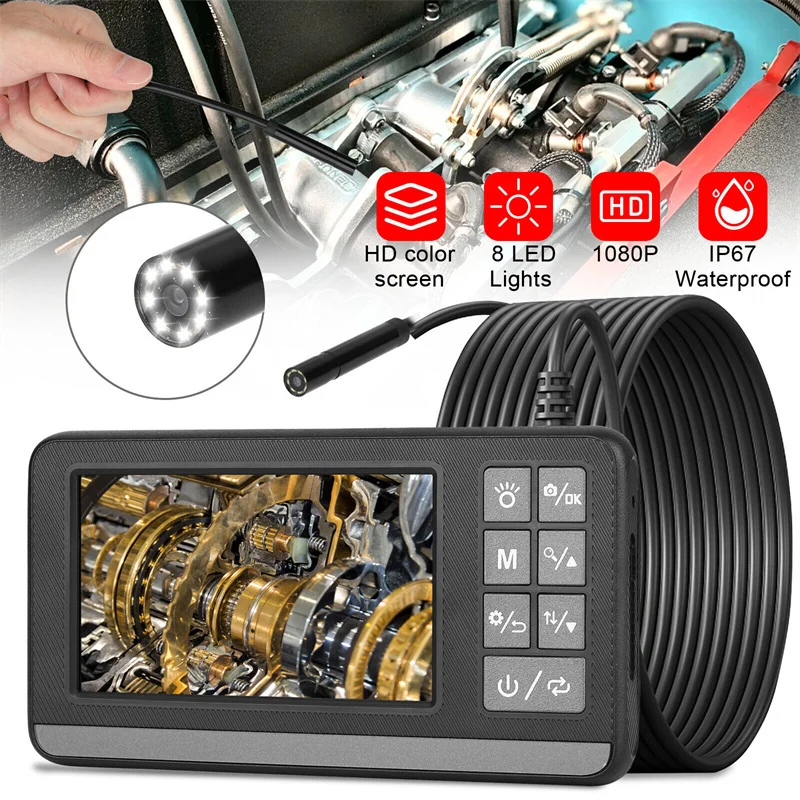 4.3 Inch Industrial Endoscope Inspection Camera With Screen IP67 Waterproof Snake 1080P Handheld Digital Video Borescope