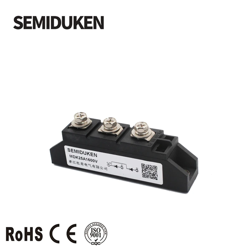 SEMIDUKEN Photovoltaic Bridge Diode MDK25A 400V 1600V 1800V Anti-reverse diode Module  MDK25 with radiator