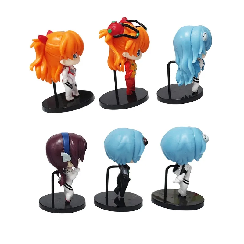 Neon Cute Genesis Classic Evangelion Cute Chibi Anime Girl Figure Model Mini Doll Toy for Cake Decoration and Desktop Display