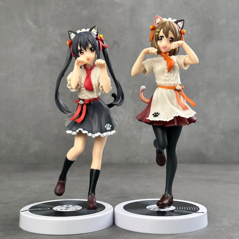 ¡K-On! Figura de Chica de Anime con temática de gato Azusa Nakano y Yui Hirasawa, modelo de adornos, juguete al por mayor