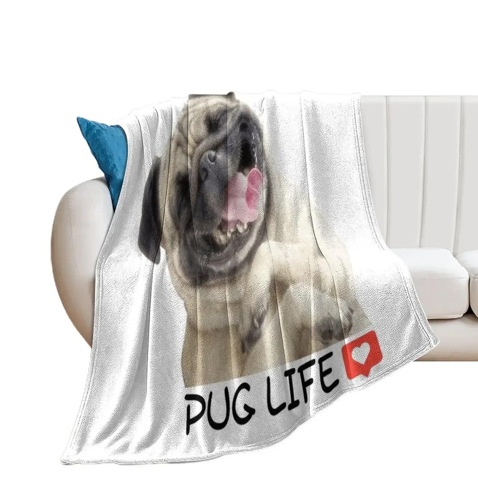 

Cute Pug Throw Blanket Nap blankets ands Luxury Thicken Polar Blankets