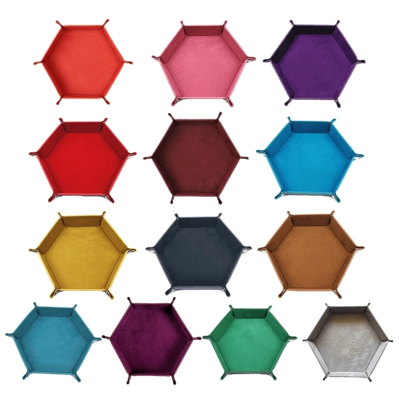 

Portable Folding Dices Rolling Tray Dices Holder Storage Box Hexagon Dices Folding Tray for Rolling Dices Game, Table Game