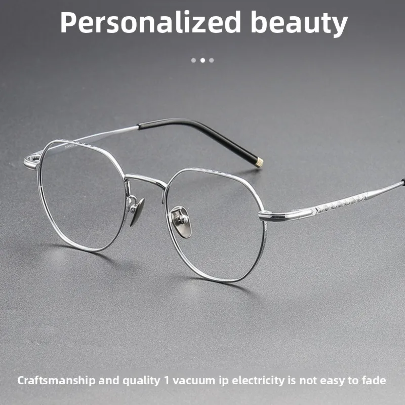 SZTZX Vintage Classic Pure Titanium Photochromic Reading Glasses Anti Blue Light Myopia Glasses Progressive Prescription Eyewear