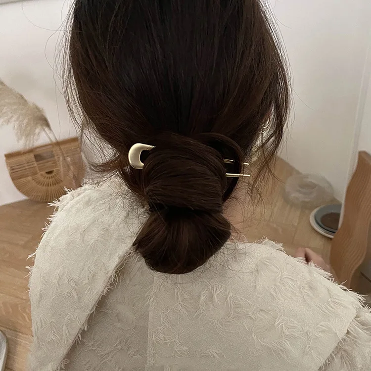 

Cool Tone Hair Pin U Shape Alloy Chinese Classical Updo Hair Fork for Women Premium Daily Use
