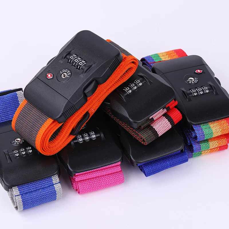 TSA Customs Lock Luggage Cross Belt with Password Adjustable Travel Suitcase Band Luggage Suitcase Rope Straps Travel Accessory