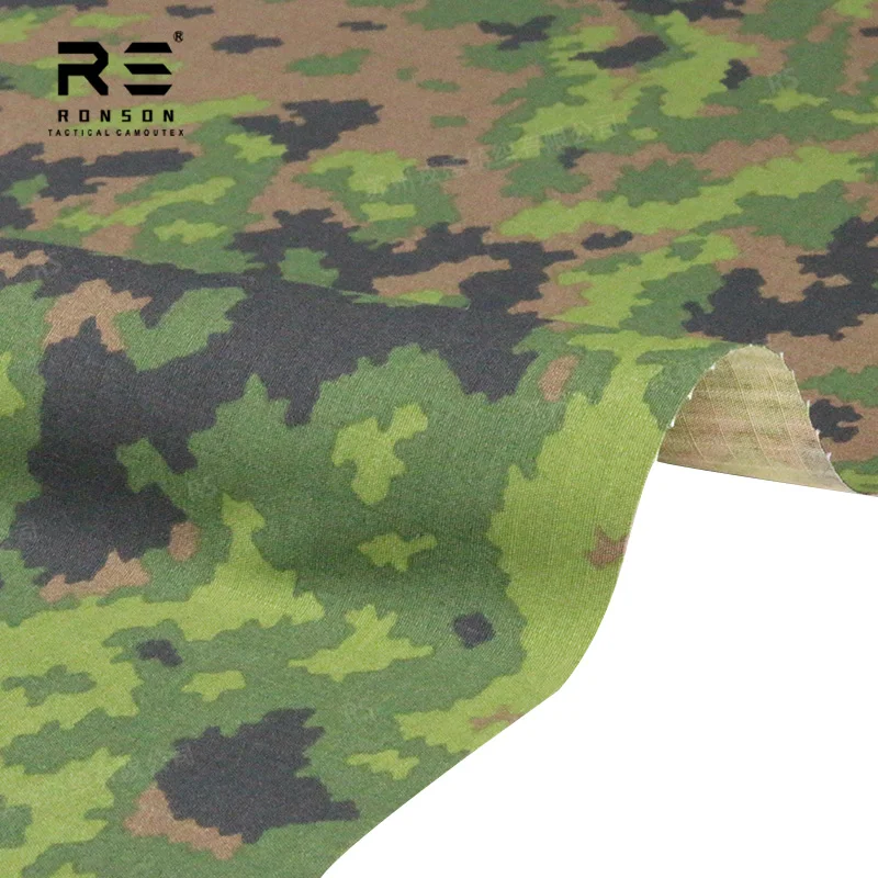 

hot sale 50% Nylon 50% Cotton Ripstop fabric Finnish camo NYCO5050 tactical fabric use for uniform in stock