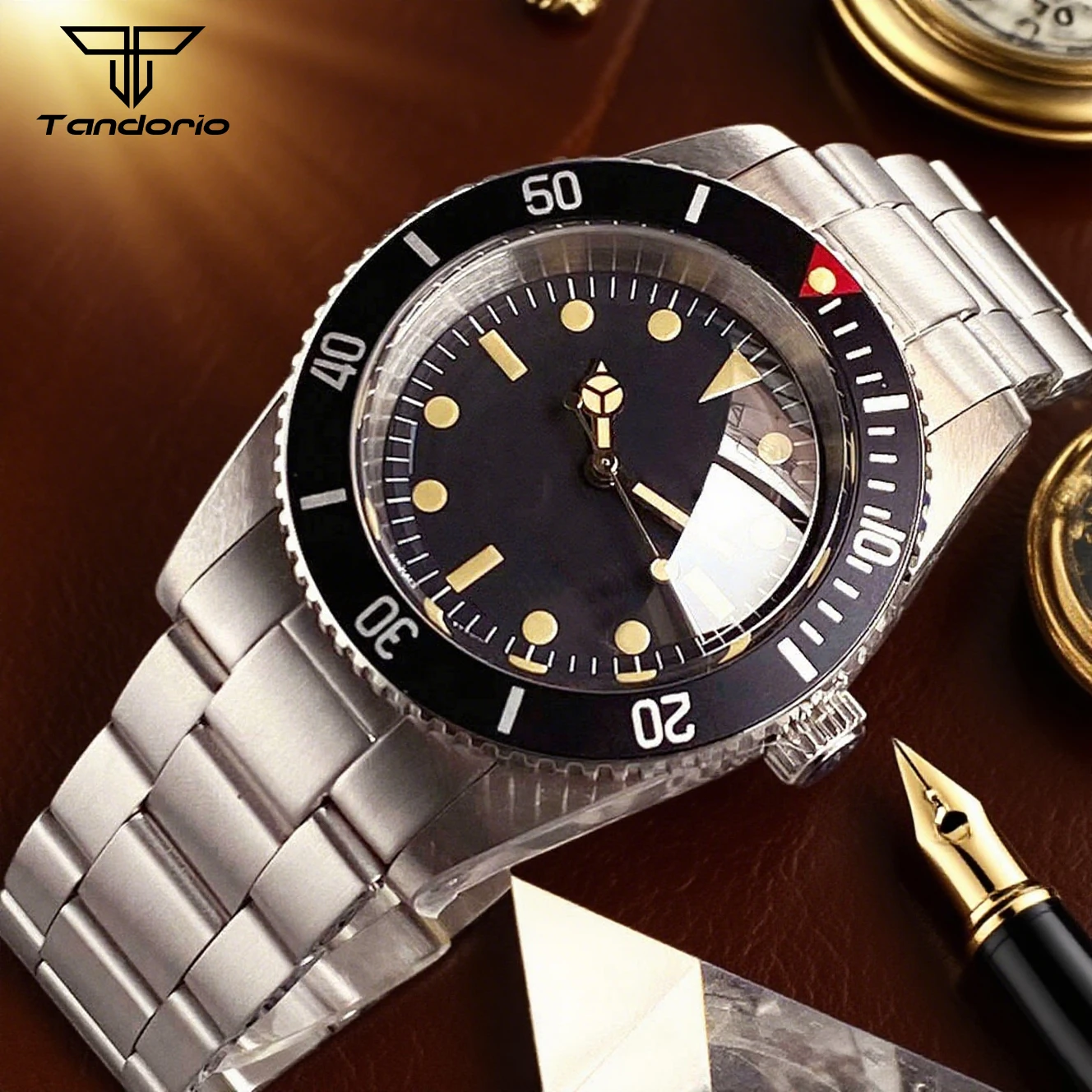 38mm Automatic Mechanical Watch Japan NH35A watches for man 20ATM Bubble Sapphire 316L Bracelet Luminous Marks Watches male