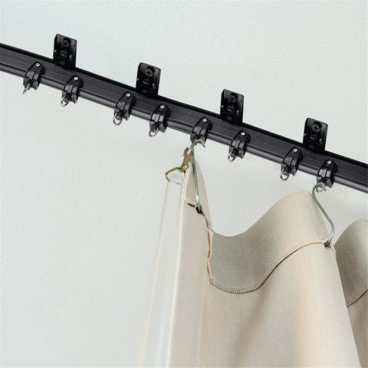 

A04I Bendable Ceiling Smooth Rails with Mounting Hooks and Rollers RV Curtain Spacer for Dormitory Living Room Office Kitchen