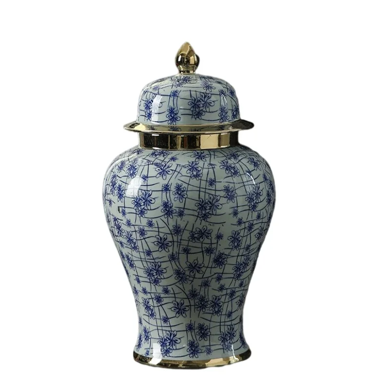 New Luxury white and gold home decorative items  vase set ceramic ginger jar for living room