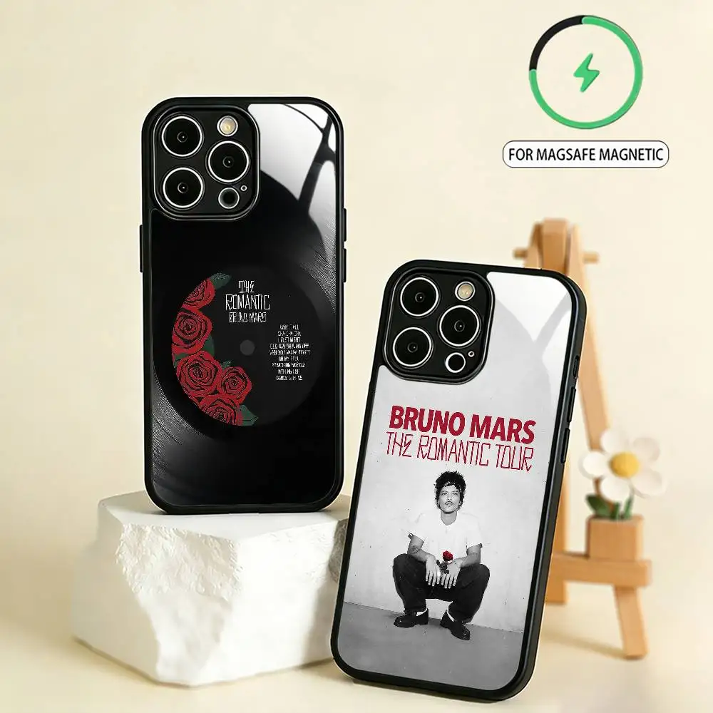 

Bruno Mars The Romantic Phone Case For iPhone17,16,15,14,13,12,11 Plus,Pro Max Magnetic For Magsafe Wireless Charging