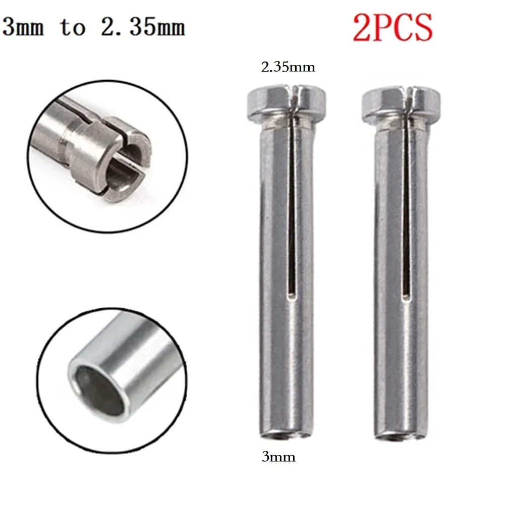 2 Pcs Electronic Grinding Machine Clamping Engraving Chuck Reducer Collet Adapter Drill Converter 3mm To 2.35mm Collect Sleeve