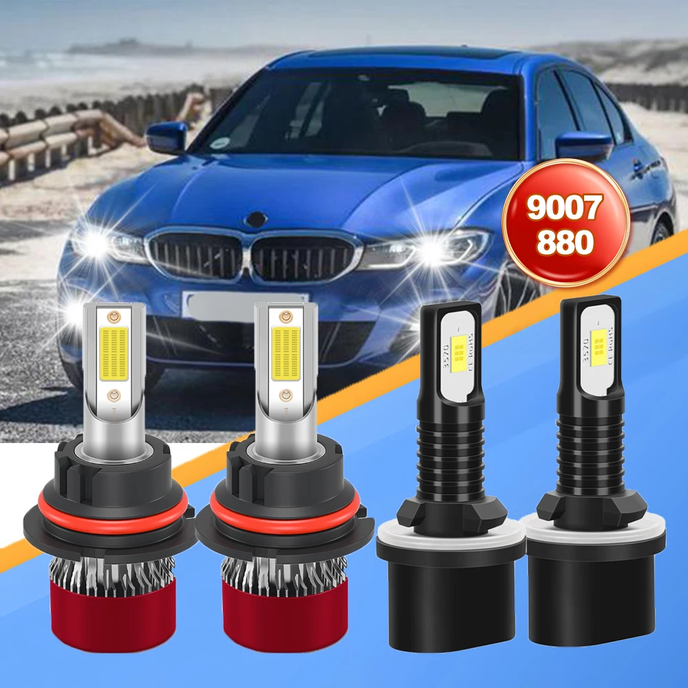

9007 Hi Lo Beam LED Car Headlight Bulb 6000K Running Front Head Lamp DC12V 880 LED Fog Light kit