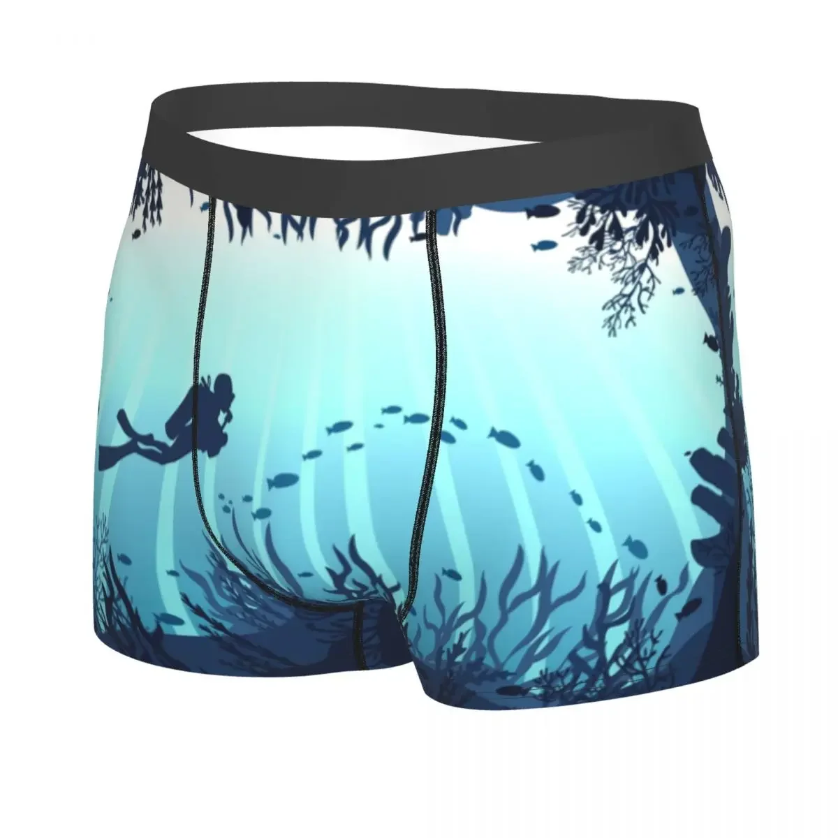 Deep Sea Caveran Diver Underwear Men Sexy Printed Custom Dive Explore Boxer Briefs Shorts Panties Breathable Underpants