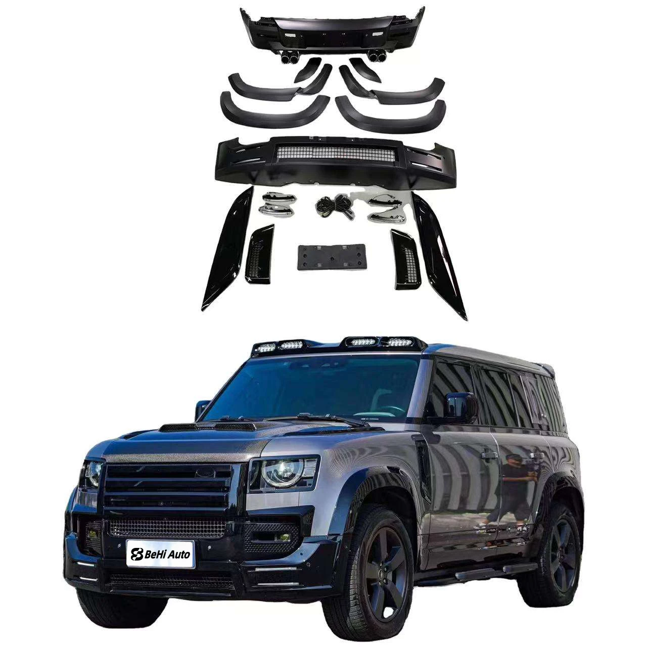 

Suitable for Range Rover Land Rover New Defender 90/110/130 L663 Front Bumper Assy Conversion Bodykit New and Improved Design