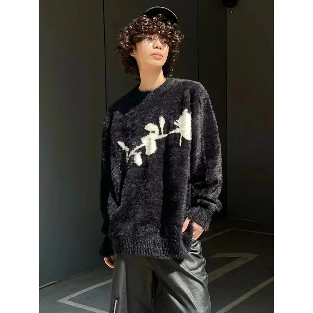 

Облегающий круглый вязаный свитер для мужчин, модный брендовый повседневный зимний топ, качественное волокно из полиэстера, модная основа Sli S...