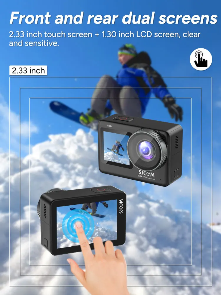 SJCAM SJ10 Pro Dual Screen Action Camera 4K 60FPS Six Axis Gyroscope Anti-Shake Waterproof 2.33" Touch Screen Sport Camera