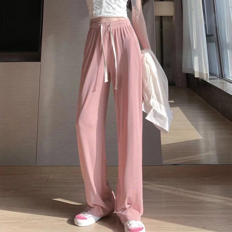 

Wide-leg Pants Women's Summer Straight Sweatpants 2025 New Casual Pants
