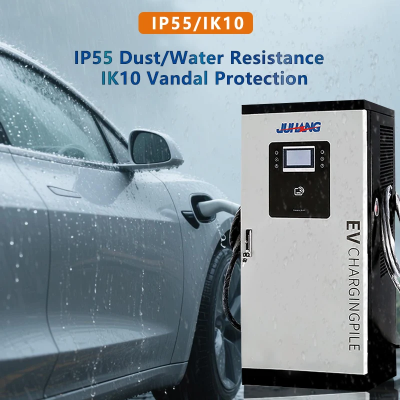 80kW Dual Gun DC Fast Charger with CHAdeMO/GBT Combo & OCPP 1.6J Support - EV Charging Station for Commercial/Public Use