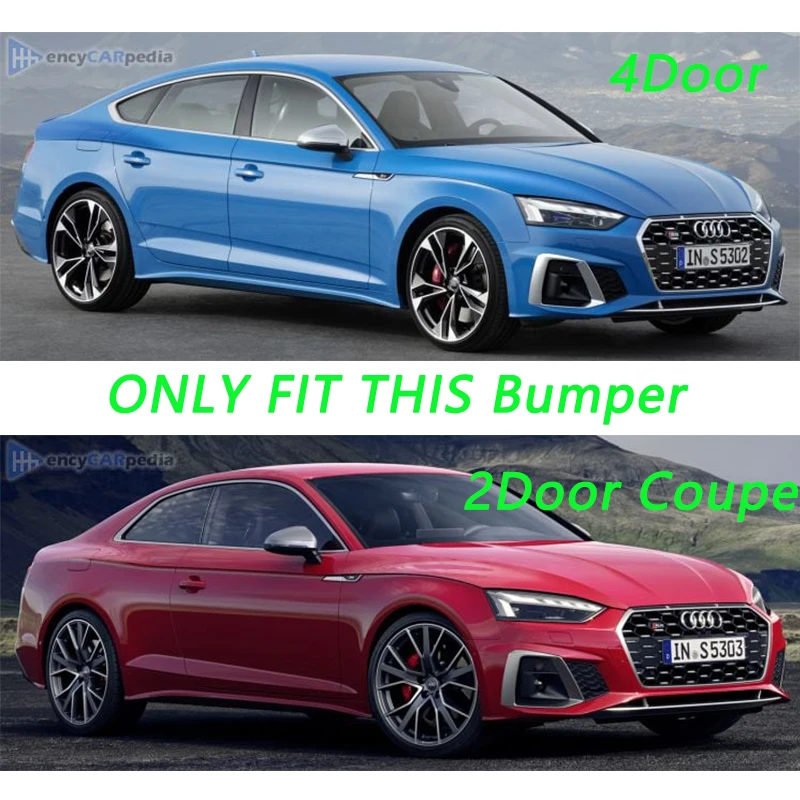 For Audi A5 S5 B9 FL Sportback&coupe 2020-2024 2Door/4Door Car Front Bumper Lip Spoiler Cap Front Lip Guard Cover BodyKit Tuning