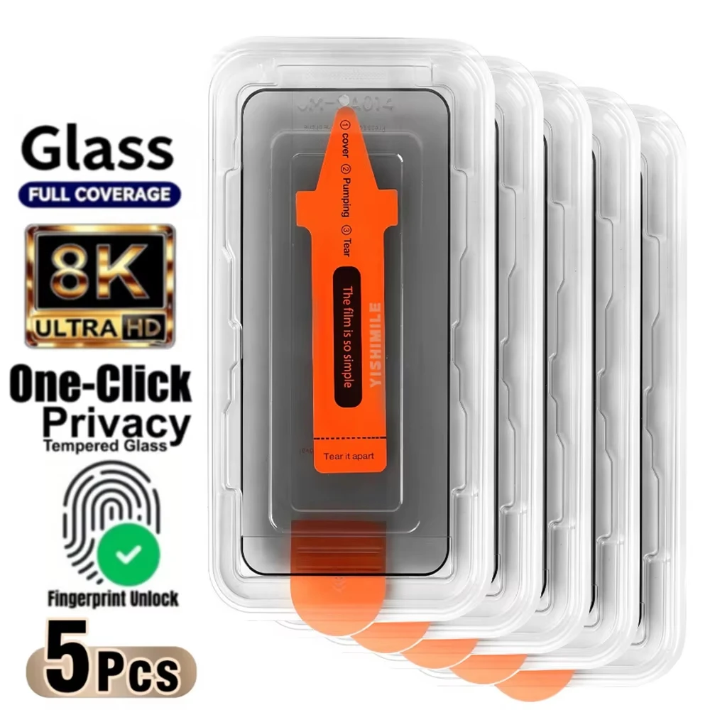 1-5 Stück Fingerabdruck-Entsperrungs-Displayschutzfolien aus gehärtetem Glas für Samsung S26 Ultra Edge S25 S23 S22 Plus S24 FE mit oleophober Beschichtung