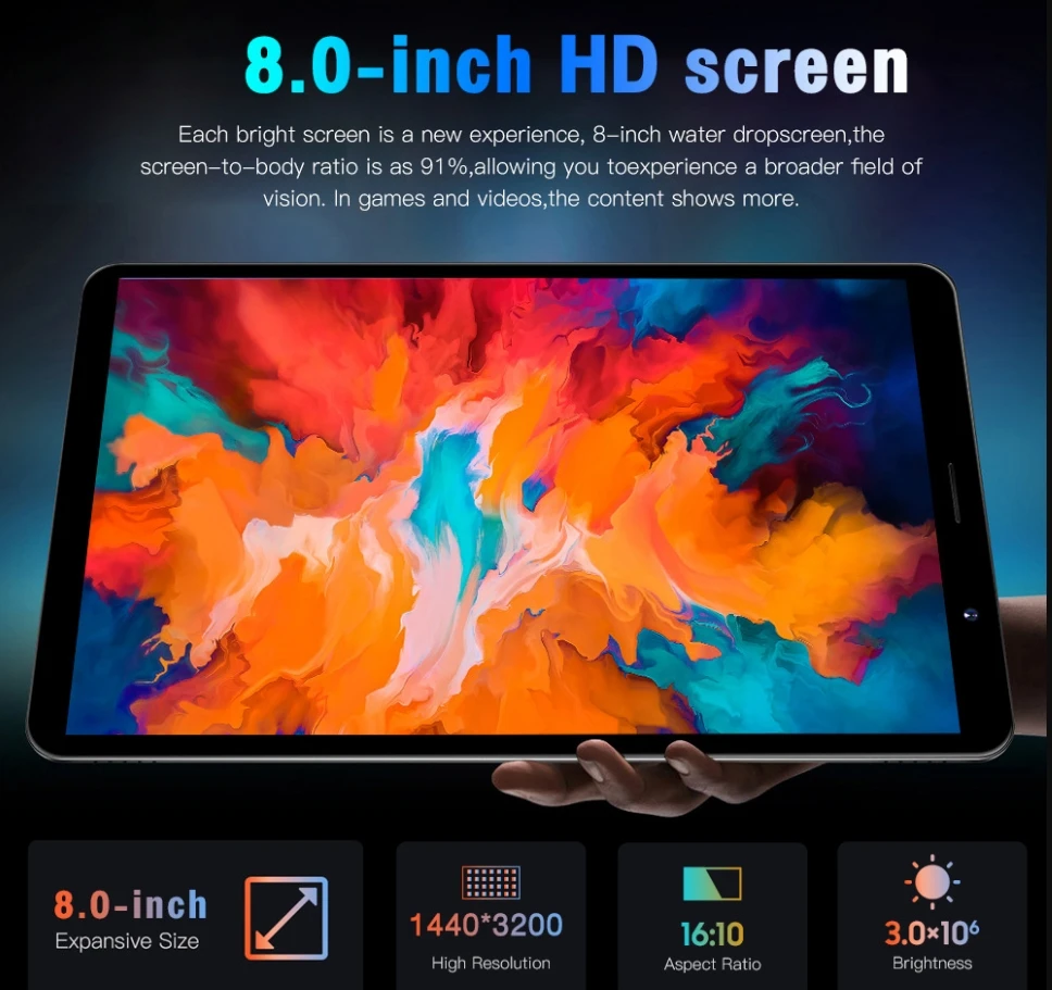 Chiamata Android da 10.1 pollici Global Wifi 1.3Ghz Pad Tablet 4 gb64gb Smooth Non balbuzie schermo ad alta definizione Tablet multifunzionale