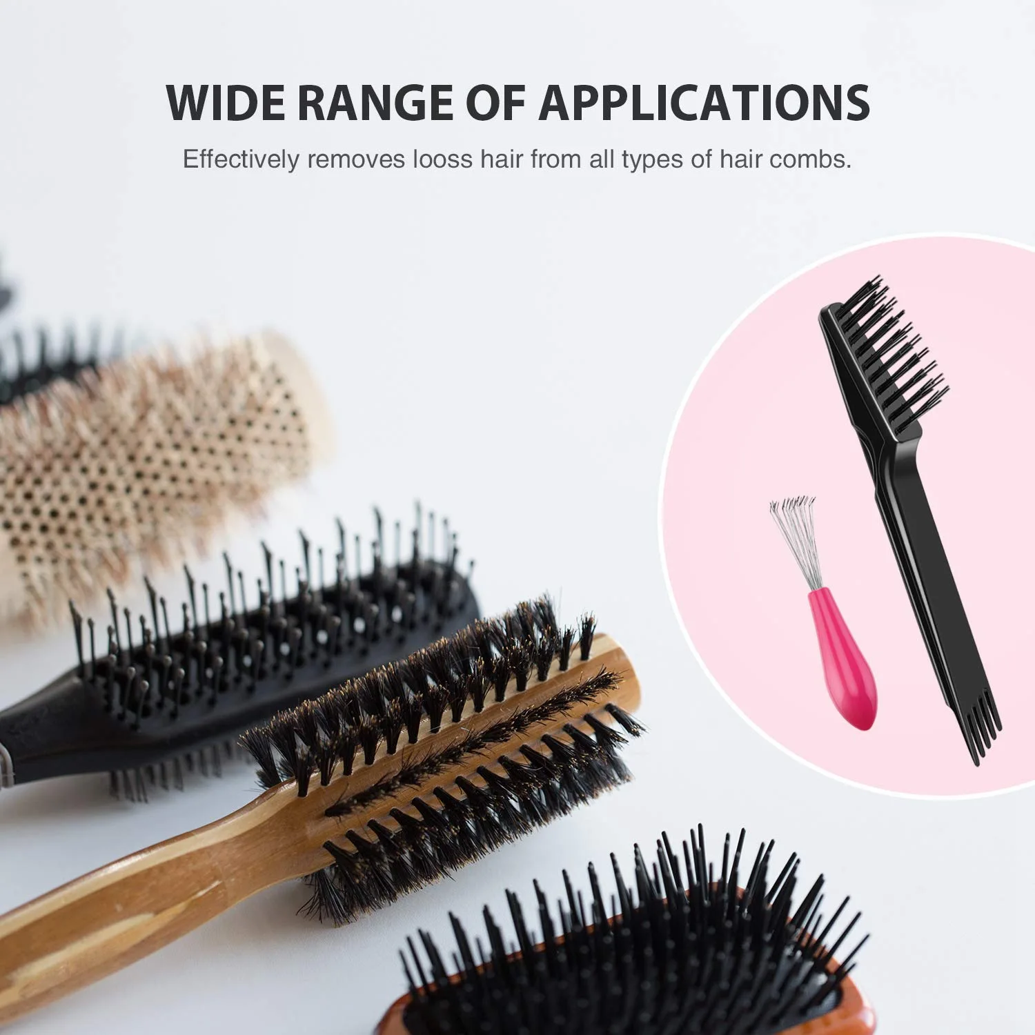 4Pcs Hair Brush Cleaning Tool Comb Cleaning Hairbrush Hair Brush Cleaner Rake for Removing Dirt Home and Salon Use