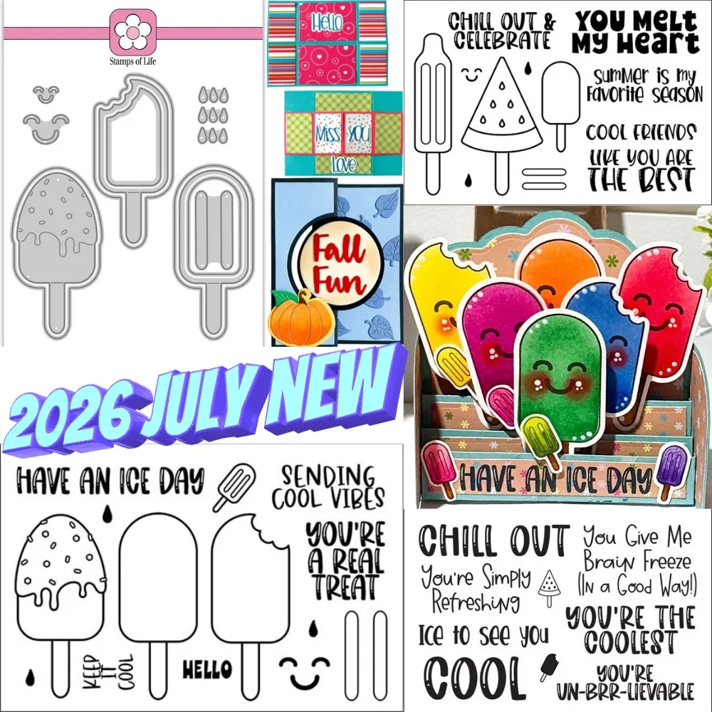 smiling face More Cool Ice Pops Cutting Dies Scrapbook Diary Decoration Stencil Embossing Template DIY Greeting Card Handmade