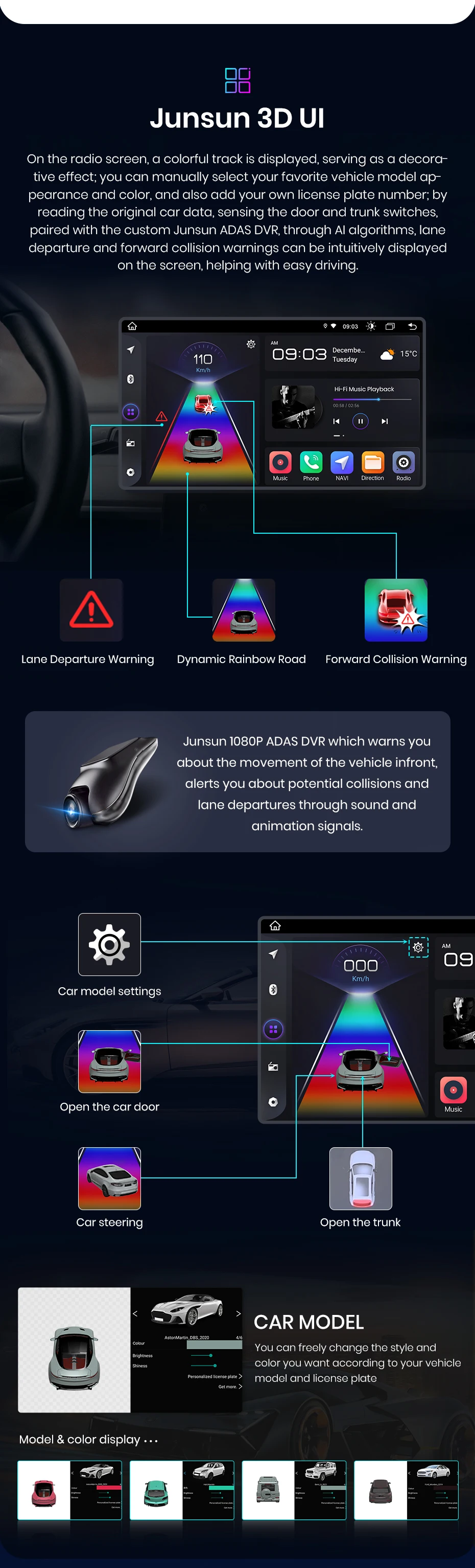 Junsun carplay android auto autoradio für kia ceed jd cee'd 2012-2018 intelligente systeme stereo multimedia autoradio – Detail 8