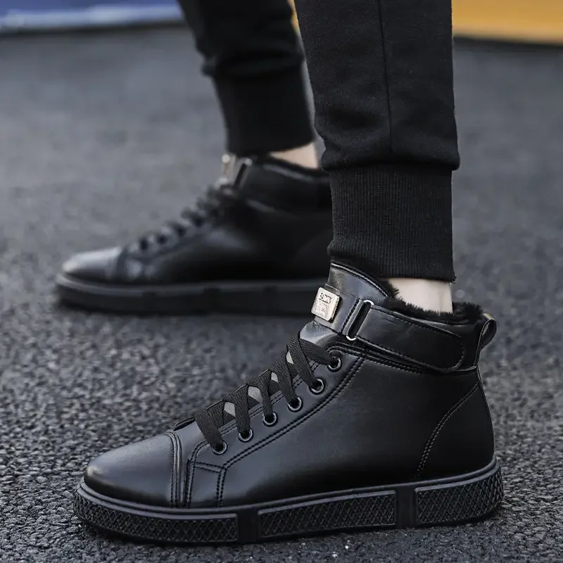 With Fur Warm Casual Male Shoes Winter Sale Cheap Low Price Size 45 Trendy 2025 Men\'s Boots Fashion Classic In Promotion Offers