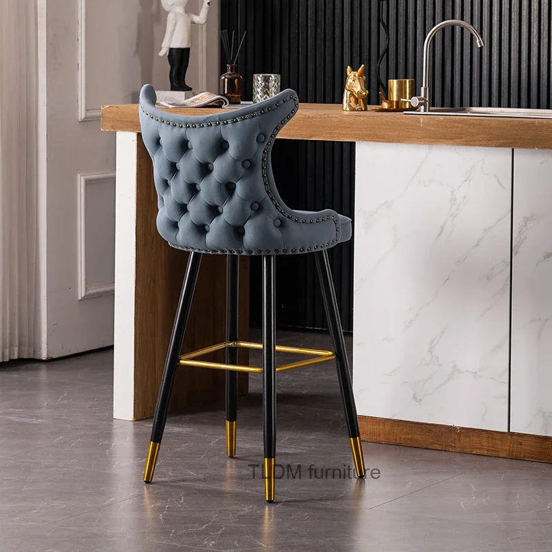 

Bench Accent Bar Stool Nordic Minimalism Bedroom Cafe Bar Stool Home Relaxing Metal Stainless Steel Banqueta Home Furniture