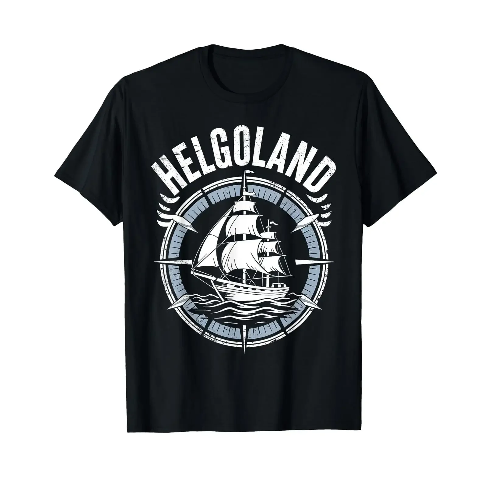 Helgoland Anchor Travel Germany Beach T Shirt vintage Washed homme Soft fashion Stretched Casual Stylish designer clothes