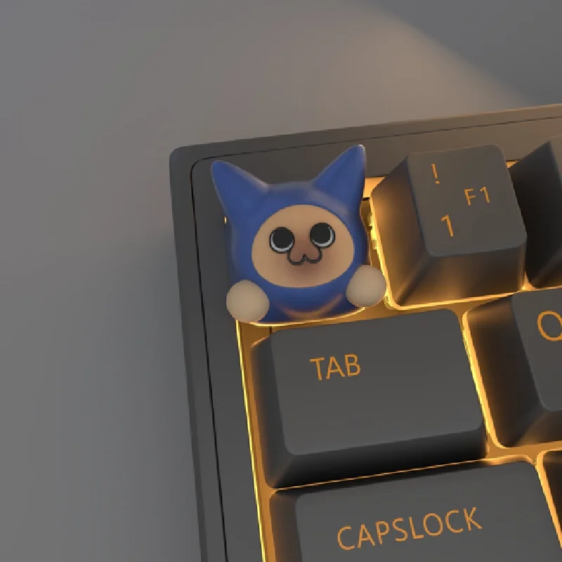 Felyne Keycap Monster Hunter Keycap Personalized Design Resin Art Keycap Esc Mechanical Keyboard Customization Character Theme