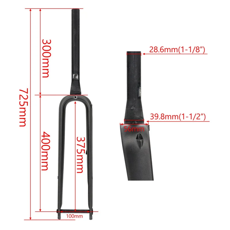 

700C Road Bike Front Fork Full Carbon Fiber Tapered Shape Spinal Canal Cylindrical Disc Brake 700Cx 45mm Fixed Gear Fork