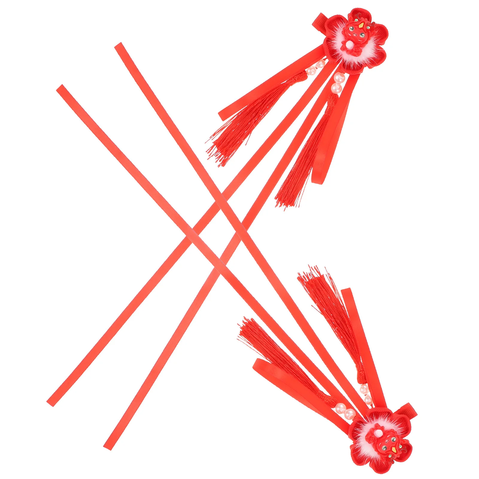 

1Pair Women Hair Clip with Dragon Tassel Elegant Floral Design Versatile Accessory for Asian Festive Formal Occasions