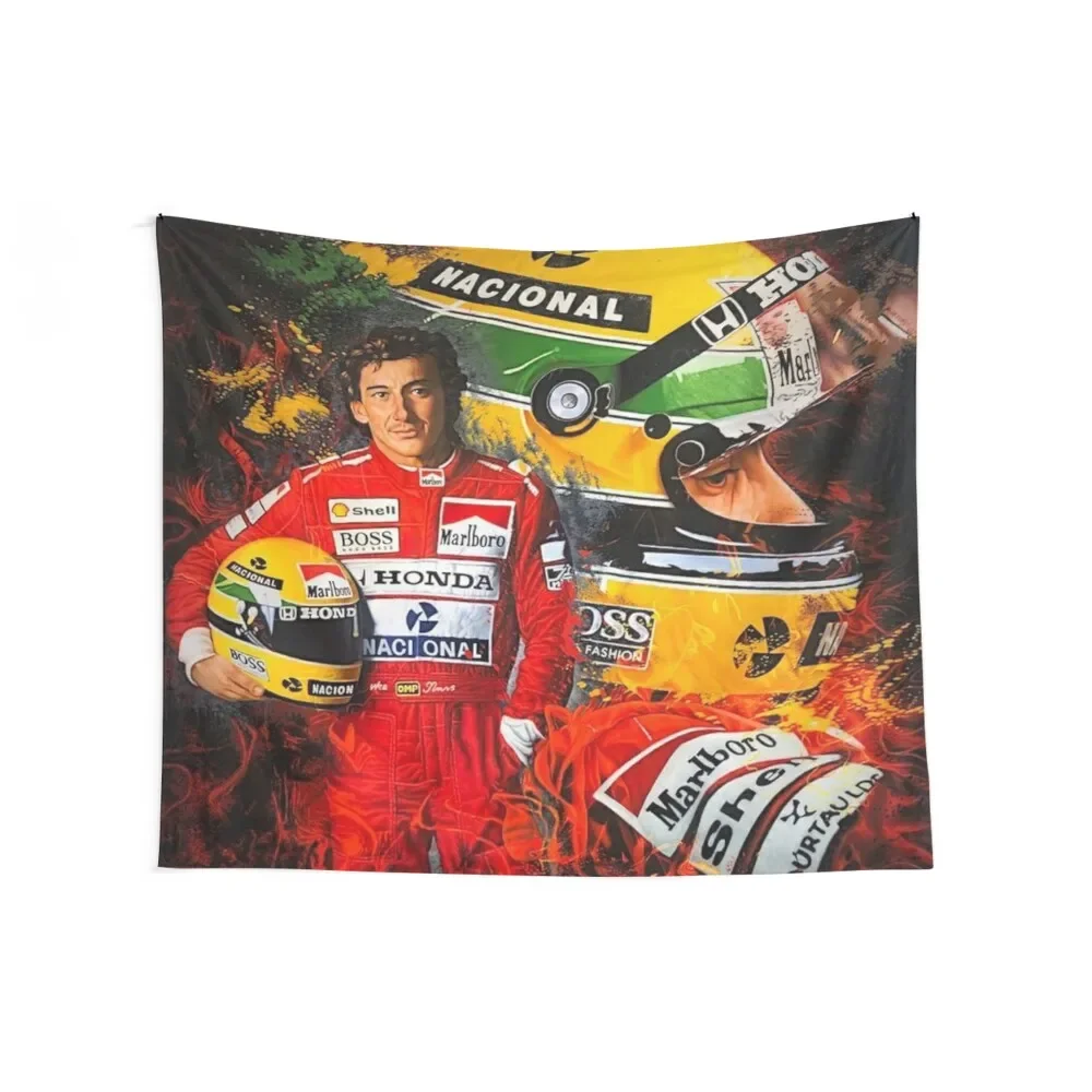 Fun art Ayrton Senna Tapestry Decoration For Bedroom Room Aesthetic Tapestry