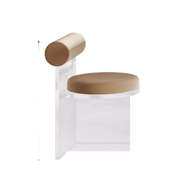 

Light luxury crystal acrylic transparent makeup household dining chair casual simple stool