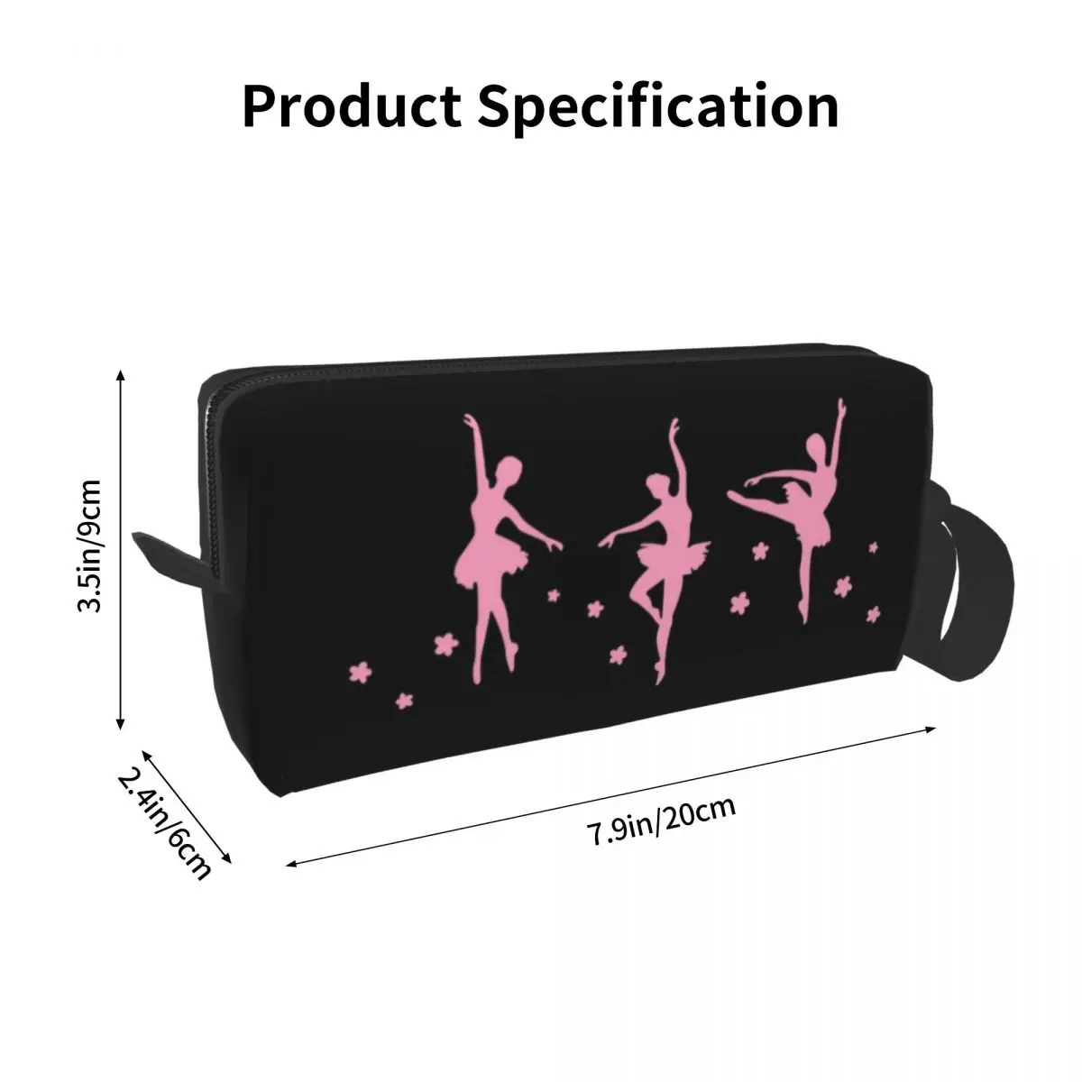 Kawaii Ballet Dancing Travel Toiletry Bag for Women Ballerina Dance Dancer Cosmetic Makeup Organizer Beauty Storage Dopp Kit